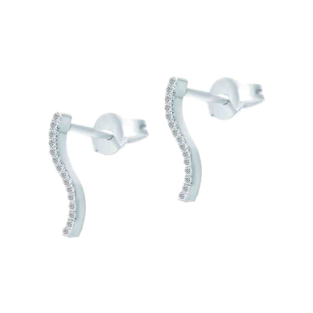 Vertical Wave Diamond Earrings ER21071A